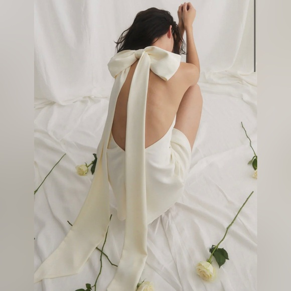 Misha white bow halter dress - Picture 3 of 4